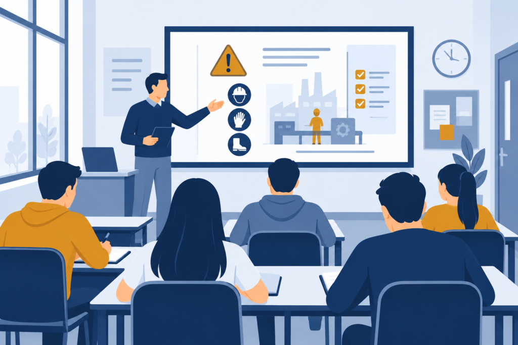 Clase tradicional de FOL basada en explicación del docente, apuntes del alumnado y comunicación unidireccional